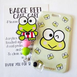 Keroppi Badge Reel and ID  Holder